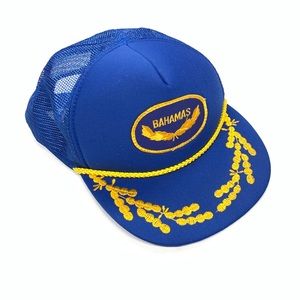 Vintage 90s Bahamas Gold Leaf Brim Rope Snapback